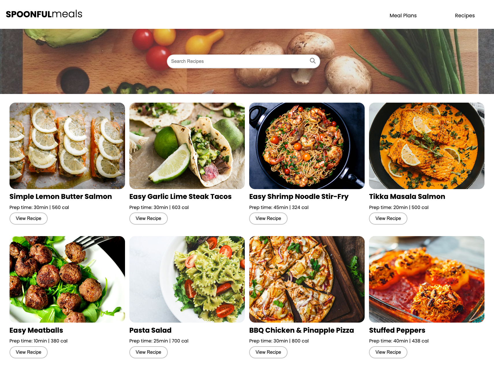 SpoonfulMeals Project Image